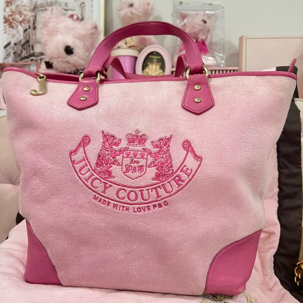 💖SOLD 💖 RARE Vintage Juicy Couture Terry XL Pink Tote